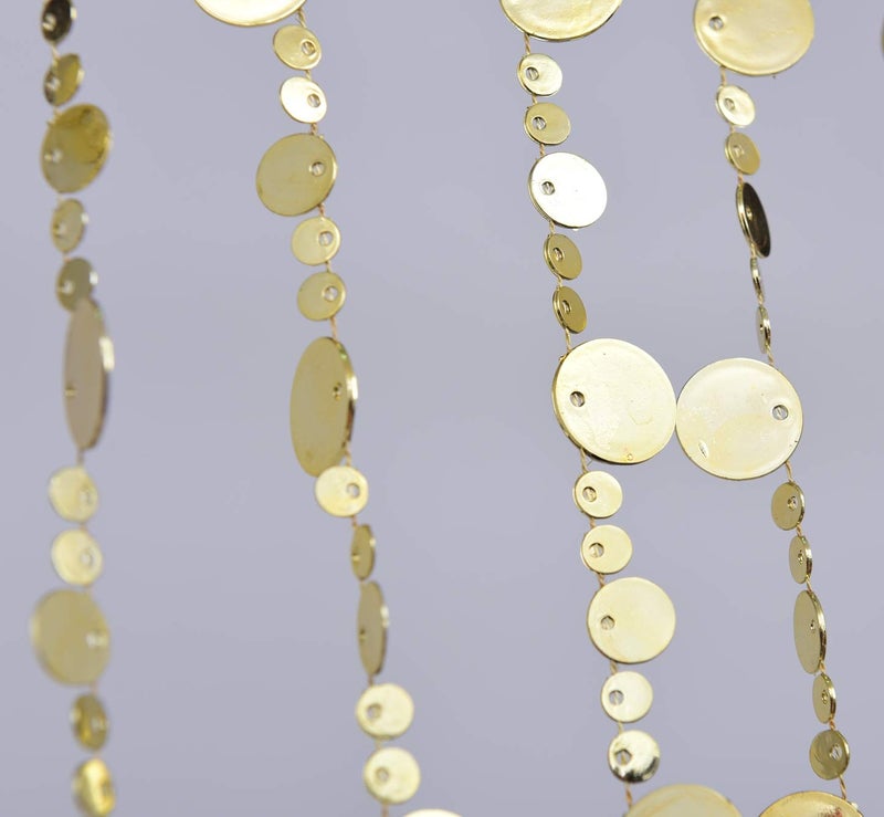 FlavorThings Gold Bubble Beaded Curtain 3' Wide x 6' Long Door String Curtain Wall Panel Fringe Window Room Divider Blind for Wedding Coffee House Restaurant Parts Crystal Decoration - Image 4